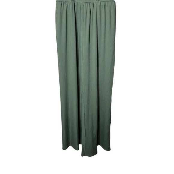 Cider Solid Green Sleeveless Wide Leg Jumpsuit - Picture 3 of 11